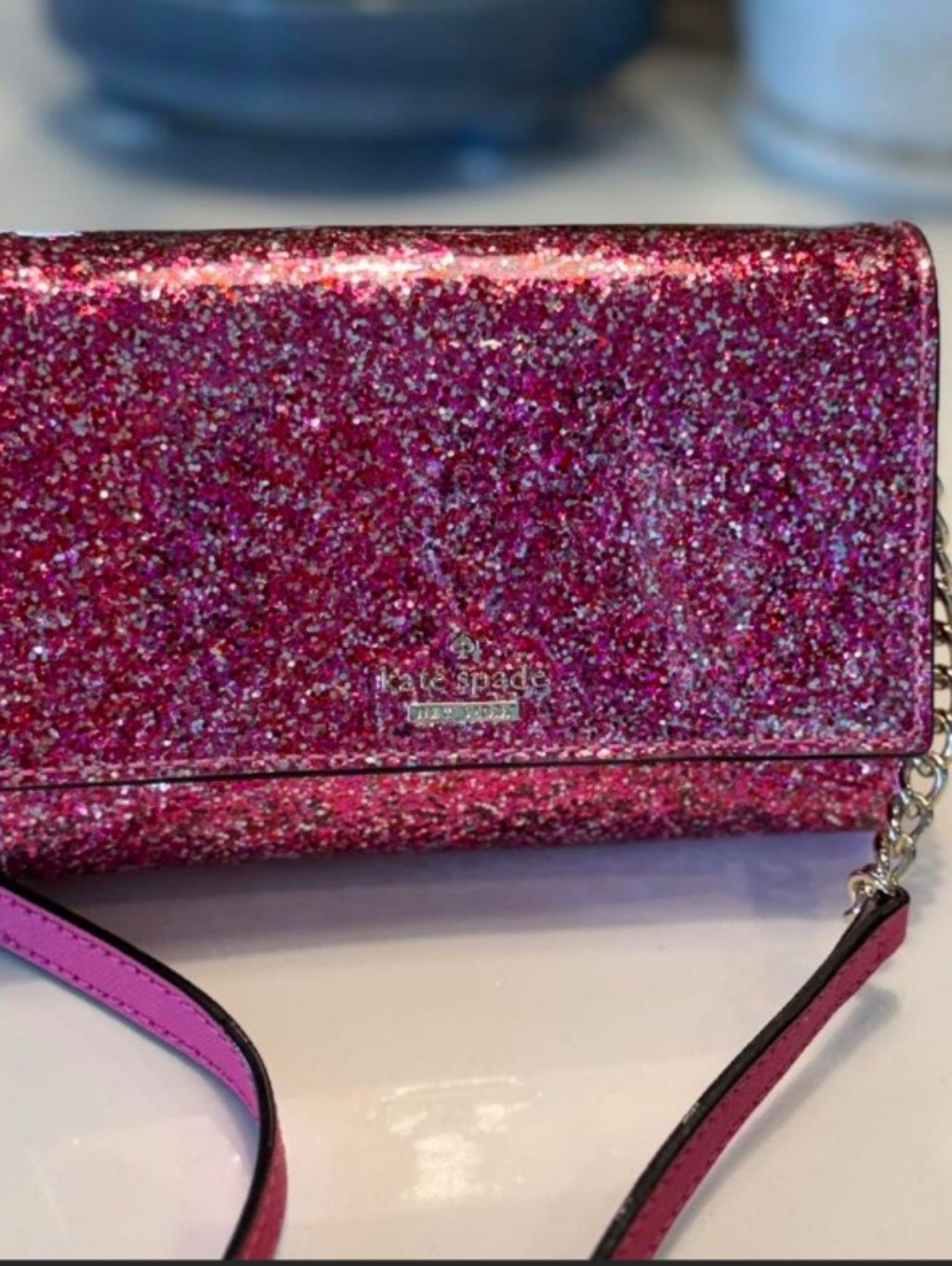 Kate Spade Hot Pink Glitter Crossbody Bag